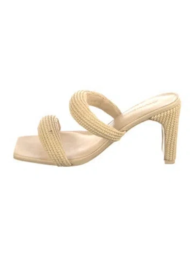 Pre-owned Simkhai Raffia Slides In Neutral