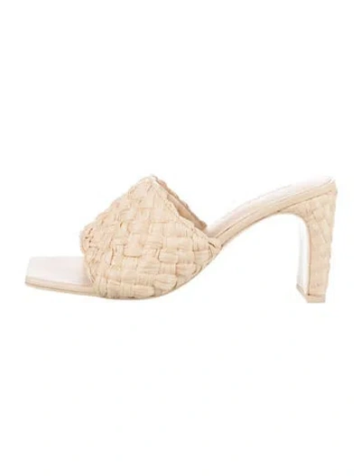 Pre-owned Simkhai Raffia Slides In Neutrals