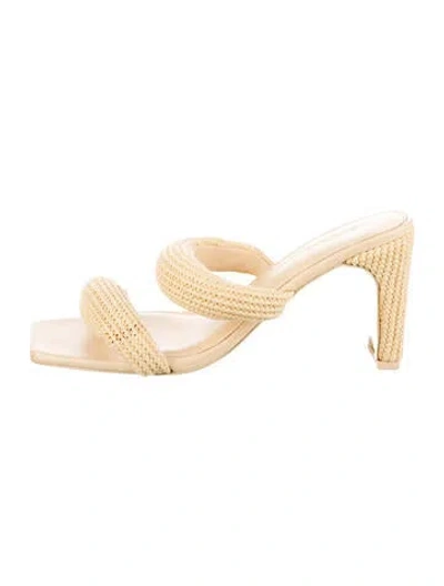 Pre-owned Simkhai Raffia Slides In Neutrals
