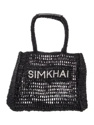 Pre-owned Simkhai Raffia Tote In Black
