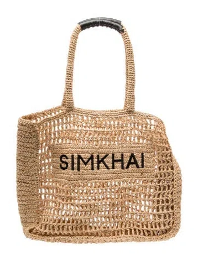 Pre-owned Simkhai Raffia Tote In Brown