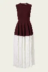 Simkhai Raleigh Pleated Midi Dress In Mahogany Multi In Red