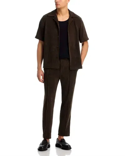 Simkhai Ralph Slim Fit Cuffed Corduroy Pants In Dark Olive In Brown