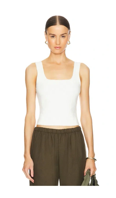 Simkhai Womens Ivory Ramaina Cropped Woven Tank Top In White