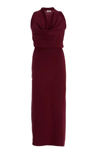 Simkhai Ramona Cowl Neck Maxi Dress In Burgundy