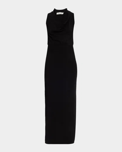 Simkhai Ramona Knit Cowl-neck Midi Dress In Black