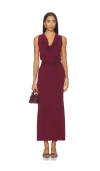 Simkhai Ramona Knit Cowl-neck Midi Dress In Red