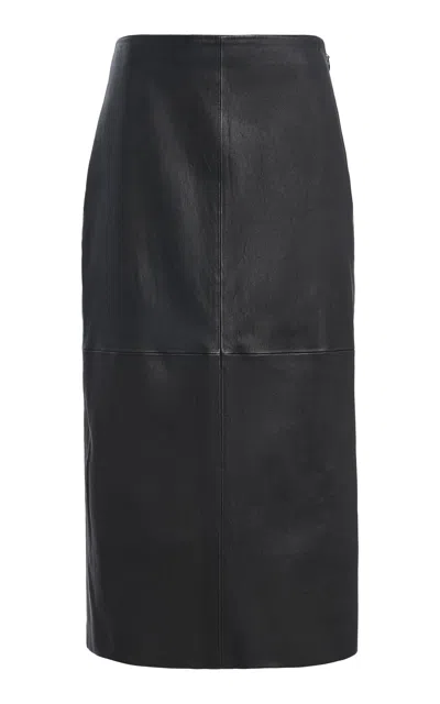 Simkhai Raven Pencil Leather Skirt In Black