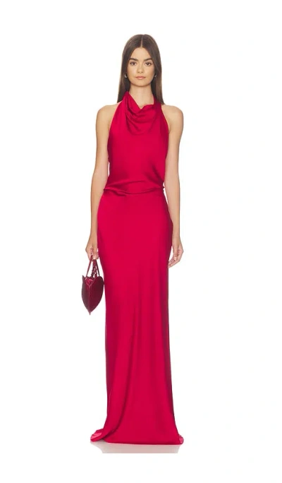 Simkhai Reannon Draped Gown In Red