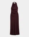 Simkhai Reannon Draped Satin Gown In Brown