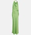 Simkhai Reannon Draped Satin Gown In Grün