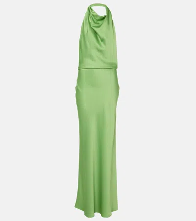 SIMKHAI REANNON DRAPED SATIN GOWN