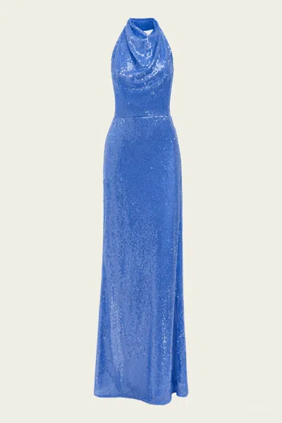 Simkhai Reannon Draped Sequin Gown In Periwinkle In Blue