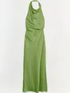 Simkhai Reannon Draped Satin Gown In Green