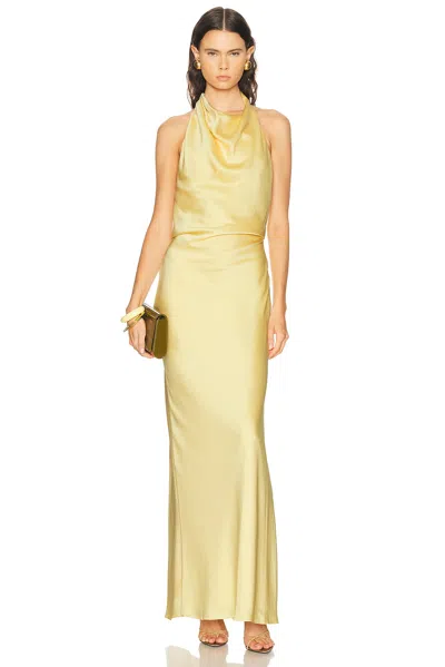 Simkhai Reannon Draped Maxi Gown In Blue