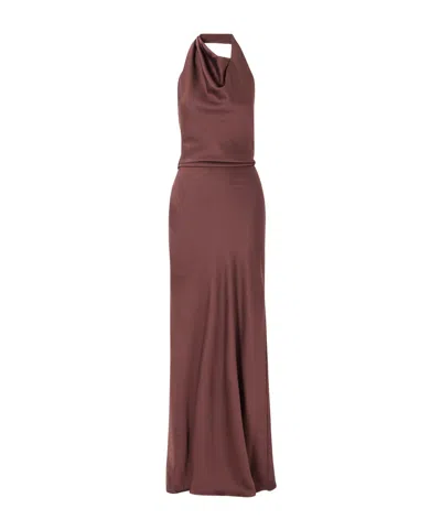 Simkhai Reanon Halterneck Maxi Dress In Brown