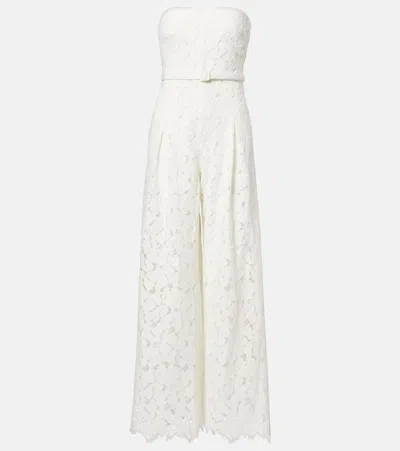 Simkhai Rebecca Strapless Lace Jumpsuit In White