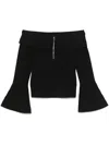 Simkhai Womens Zipper Knit Off The Shoulder In Black