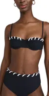 Simkhai Recca Balconette Bikini Top Black White In Black White