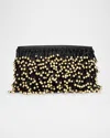 Simkhai Reese Beaded Fringe Clutch Bag In Black