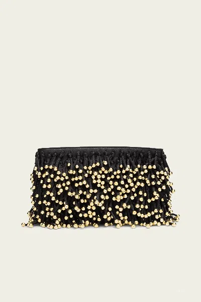 Simkhai Reese Beaded Fringe Clutch In Black