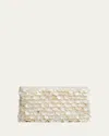 Simkhai Reese Natural Shell Beaded Clutch Ivory In White
