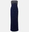 Simkhai Reign Embellished Crêpe Bustier Gown In Blue