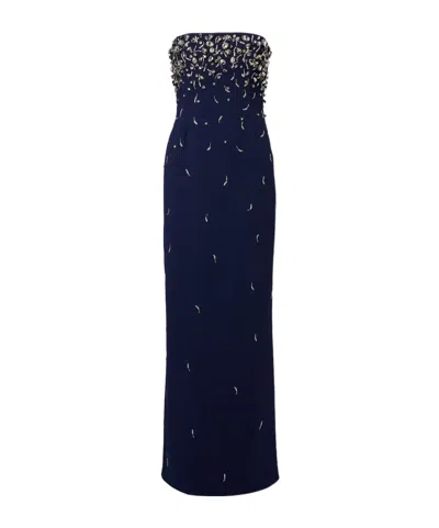 Simkhai Reign Embellished Crepe Bustier Gown In Blue
