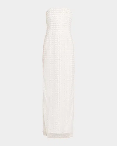 SIMKHAI REIGN STRAPLESS BEAD & SEQUIN COLUMN GOWN