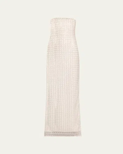 Simkhai Reign Strapless Column Gown In White