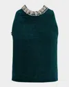 Simkhai Rema Crystal-embellished Top In Green