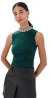 Simkhai Rema Halter Top Emerald In Green