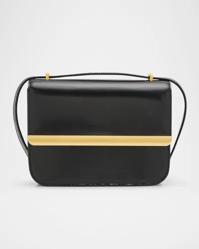Simkhai Remy Flap Leather Crossbody Bag In Black