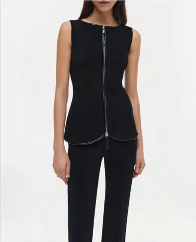 Simkhai Ren Sleeveless Zip Top In Black