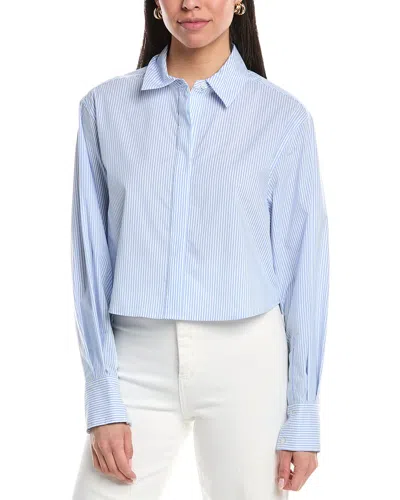 Simkhai Renata Cropped Button-down Shirt In Blue