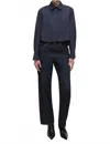Simkhai Renata Cropped Button Down Shirt In Midnight In Multi