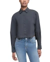 Simkhai Renata Cropped Button Down Shirt In Midnight