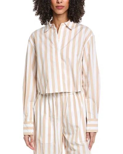 Simkhai Renata Cropped Button Down Shirt In Multi