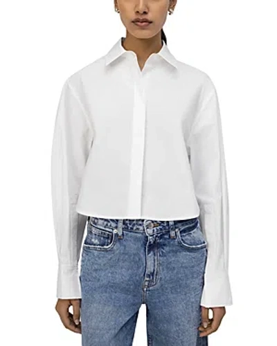 SIMKHAI RENATA CROPPED POPLIN BUTTON DOWN SHIRT