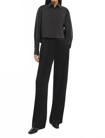 Simkhai Renata Cropped Button Down Top In Black