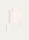 Simkhai Renata Cropped Button-front Shirt In White