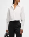 Simkhai Renata Cropped Button-front Shirt In White