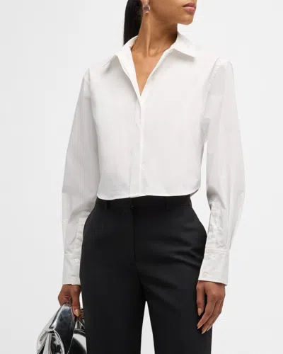 Simkhai Renata Cropped Button-front Shirt In White