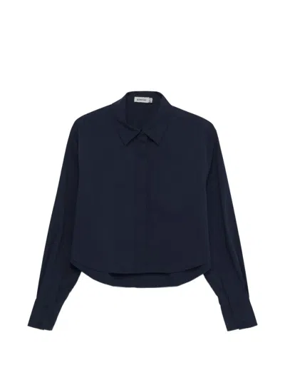 Simkhai Renata Cropped Shirt In Blue