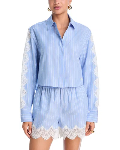 Simkhai Renata Cropped Shirt In Blue