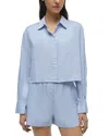 Simkhai Renata Cropped Shirt In Blue Hydrangea Stripe