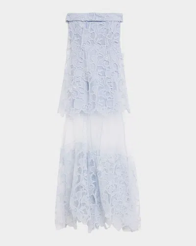 Simkhai Rennis Embroidered Bustier Gown In Blue