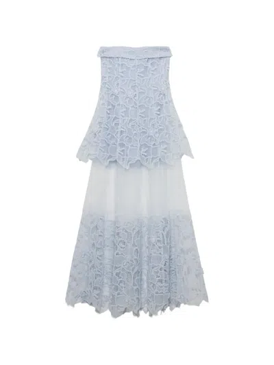 Simkhai Rennis Lace-trimmed Maxi Dress In Blue