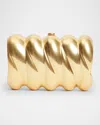 Simkhai Reya Sculpted Aluminum Clutch In Gold