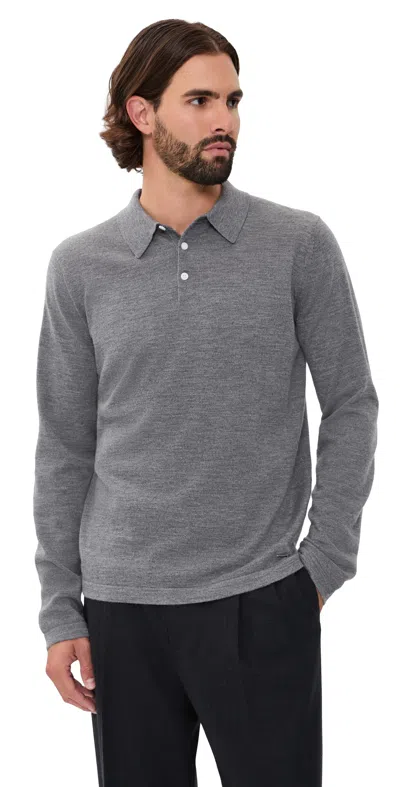 Simkhai Reynolds Polo Sweater Charcoal Melange In Gray
